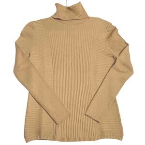 INC International Concepts Womens Ribbed Turtleneck Sweater Size XL Mocha Mousse